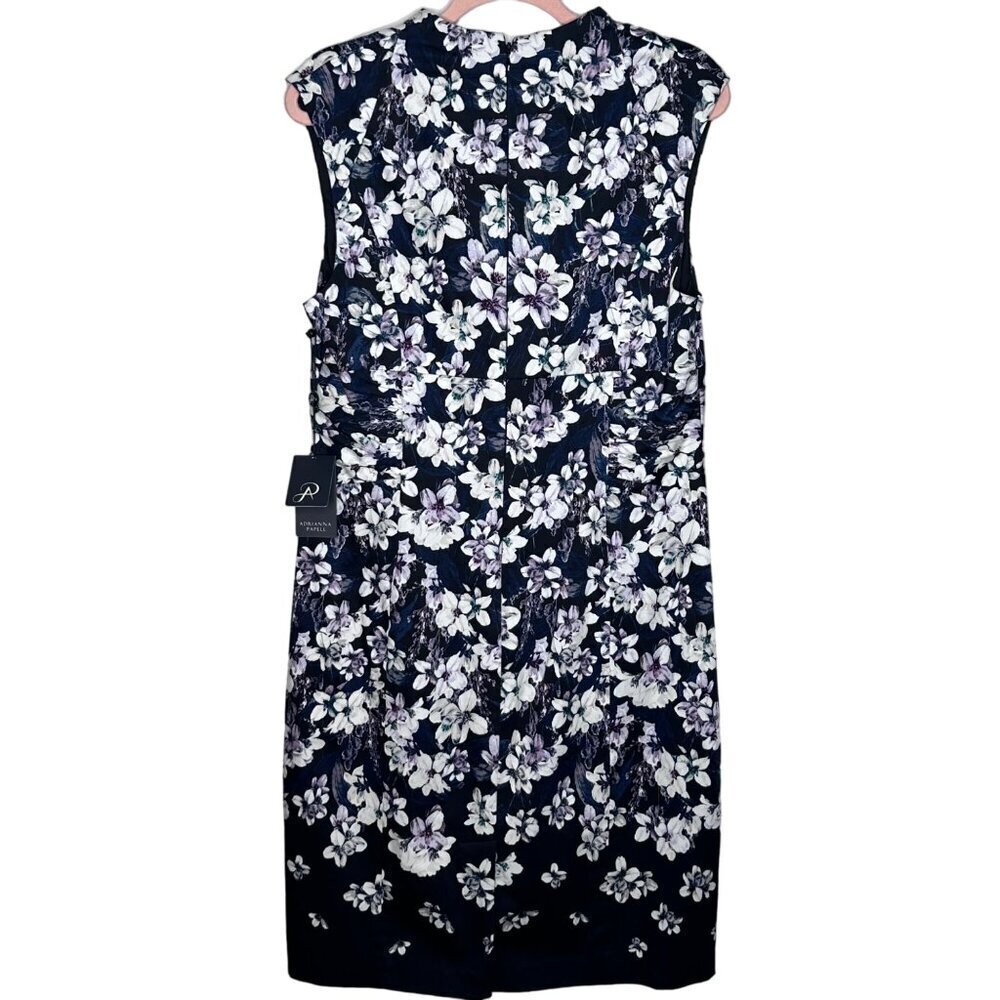 NWT Adrianna Papell High Neck Sheath Dress Size 14 Nordstrom Floral Pattern Line - Picture 4 of 16